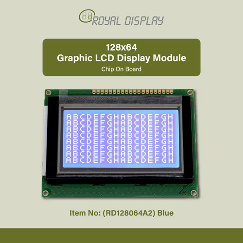 128x64 Graphic LCD Display Module (RD128064A2) blue
