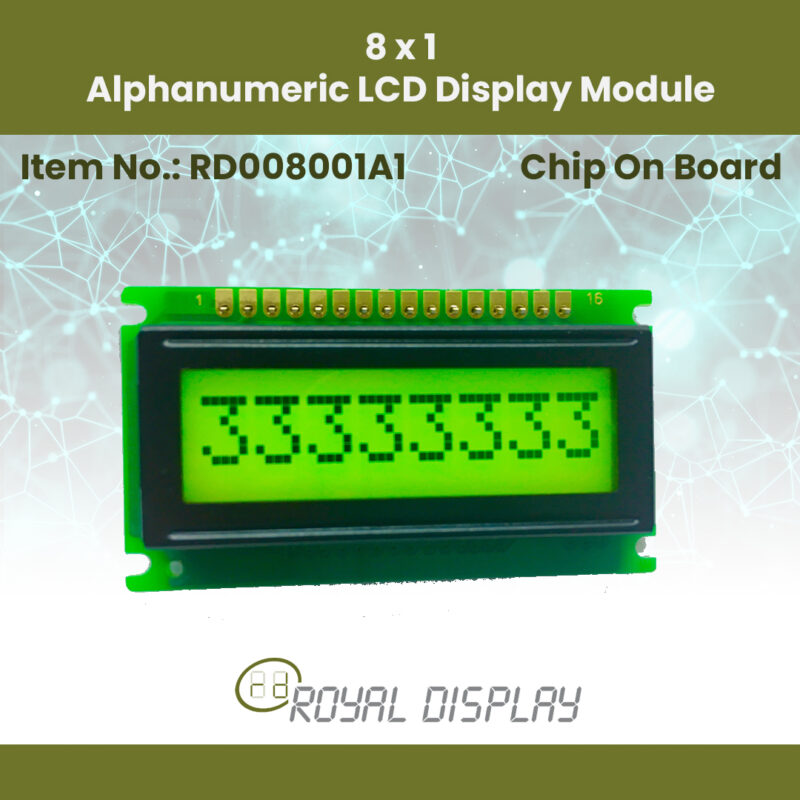 8 1 Alphanumeric LCD Display Module RD008001A1 2