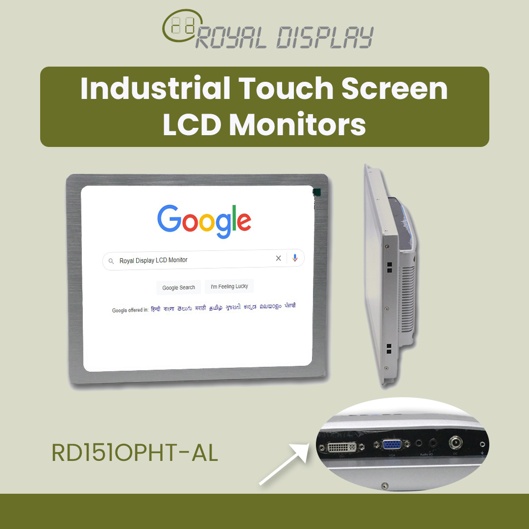RD151OPHT-AL | 15'' Touchscreen Industrial LCD Monitor Aluminium Body| Royal Display