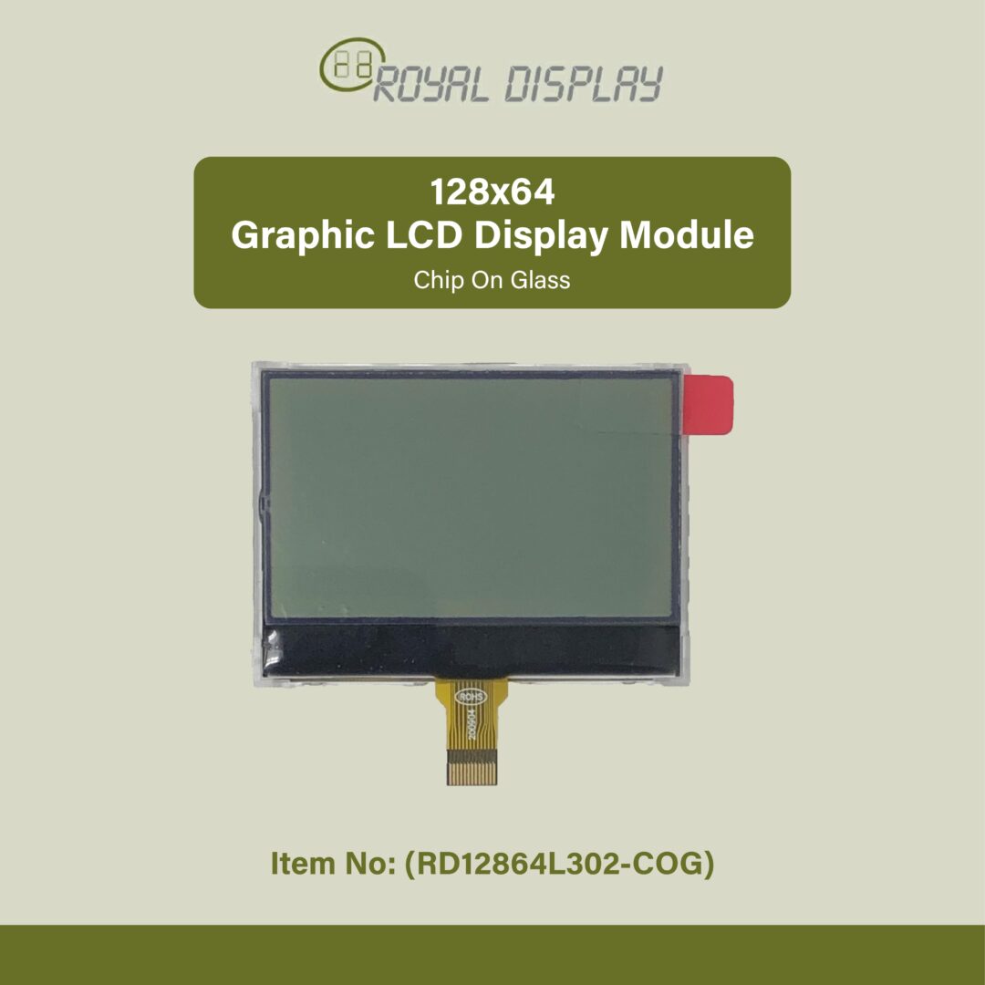 128x64 Graphic LCD Display Module (RD12864L302-COG)| Royal Display