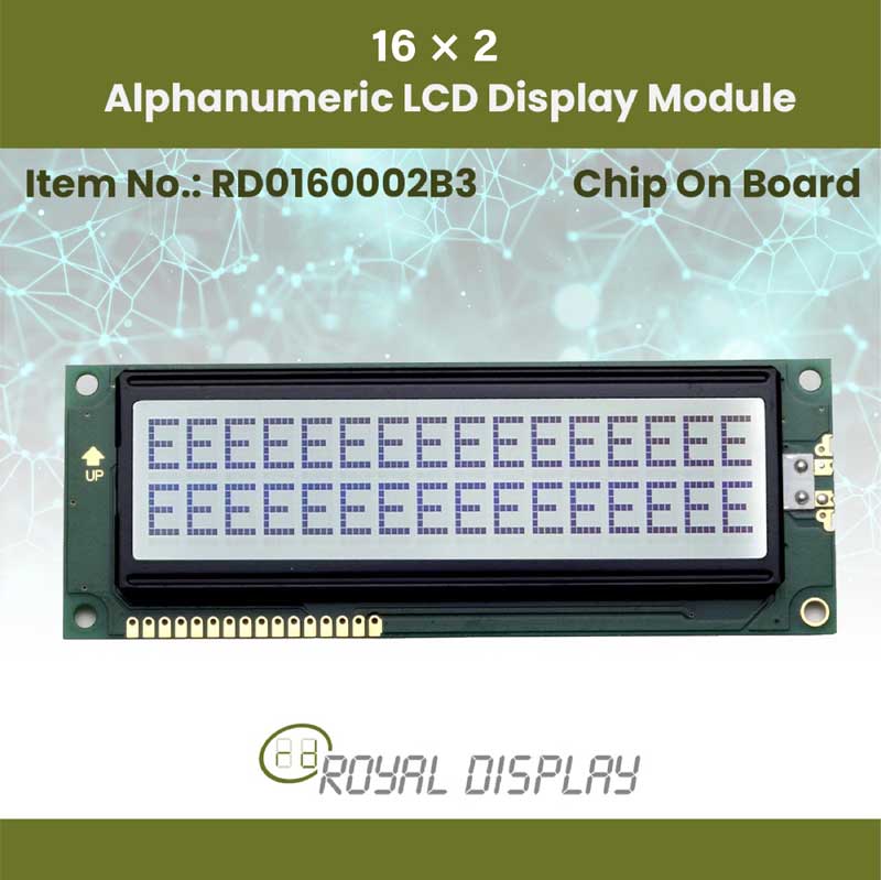 16x2 Jumbo Alphanumeric LCD Display Module (RD0160002B3)