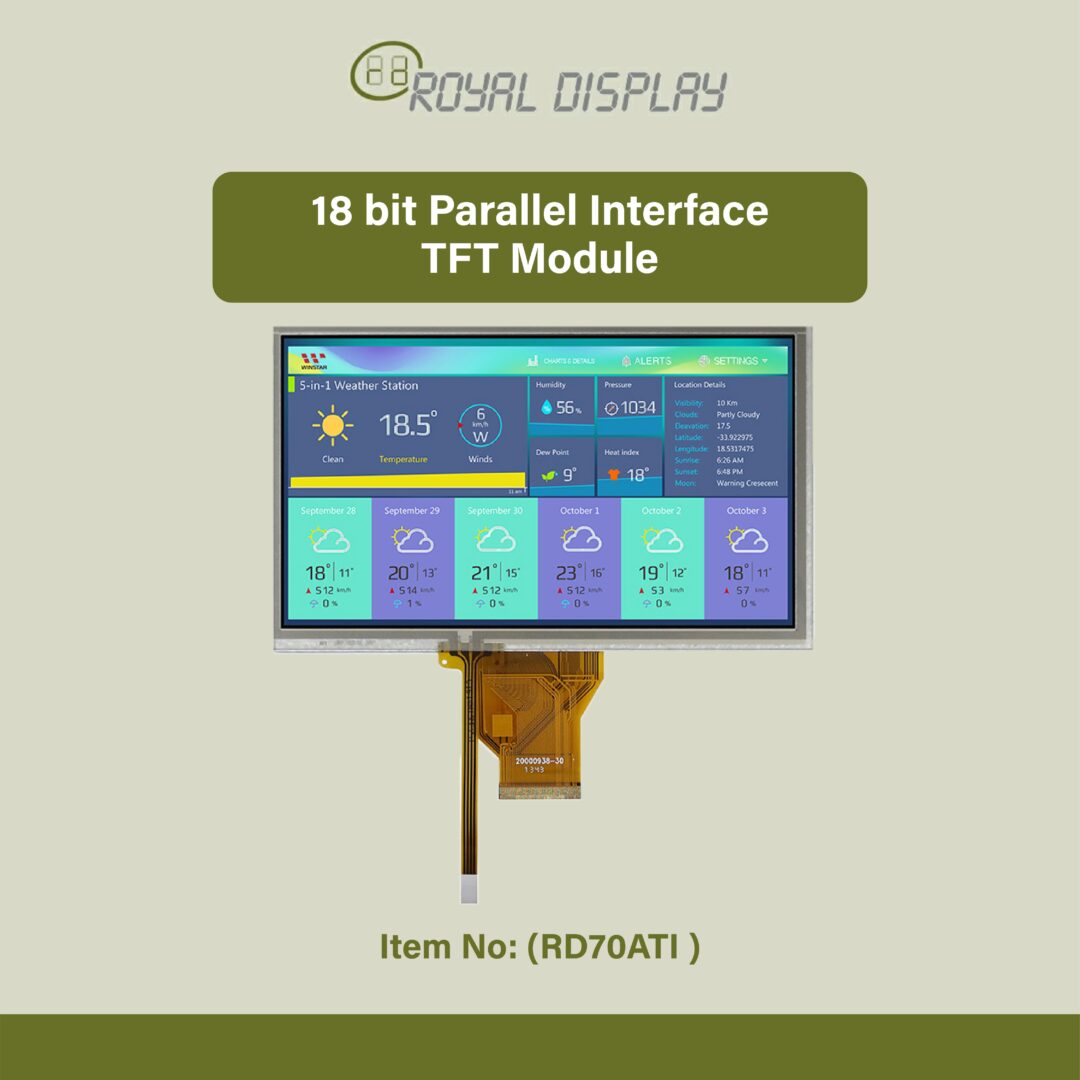 7'' 18 bit Parallel Interface TFT LCD Display Module (RD70ATI)
